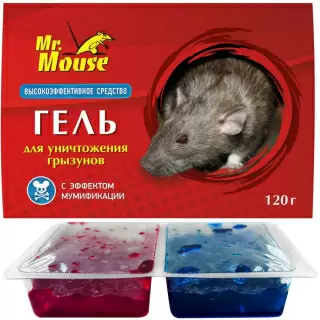 Mr.Mouse (Мистер Маус) родентицидный гель от грызунов, крыс и мышей (2 шт), 120 г